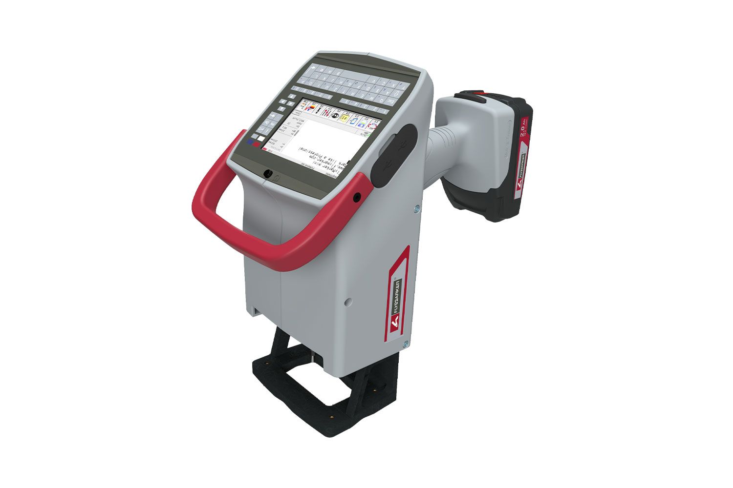 De FlyMarker mini 65/30 4,3’’ touch met geïntegreerde 1D scanner