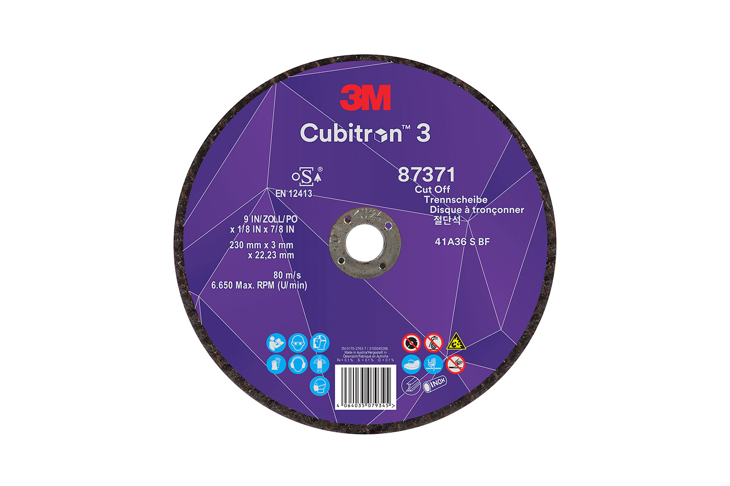 Cubitron 3 doorslijpschijf T41 36+ asgat 22,23mm