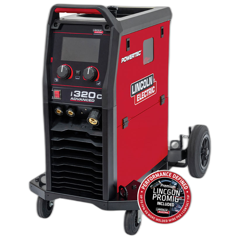 MIG/MAG lasapparaat Powertec i320C 400V 3Ph met 4m lastoorts